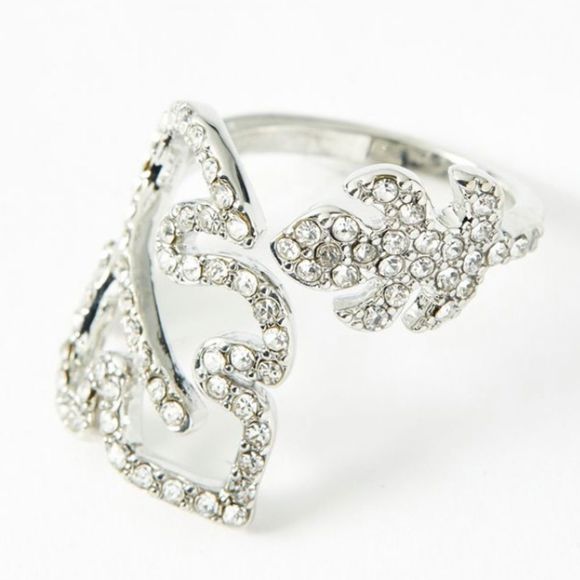 INC International Concepts Jewelry - Rhinestone Crystal Palm Bypass Ring